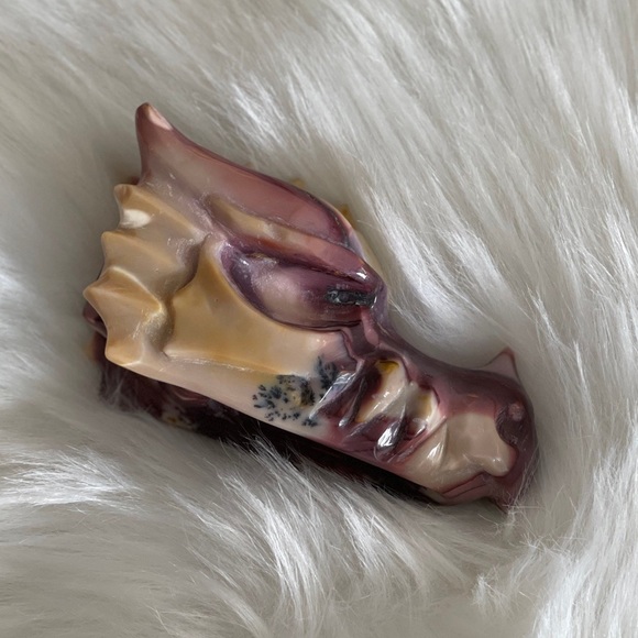 Mookite Jasper Crystal Dragon Skull Head - Picture 1 of 8